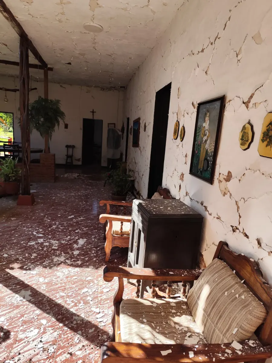 Foto 1 de los daños reportados por César Augusto Lozano Bastidas