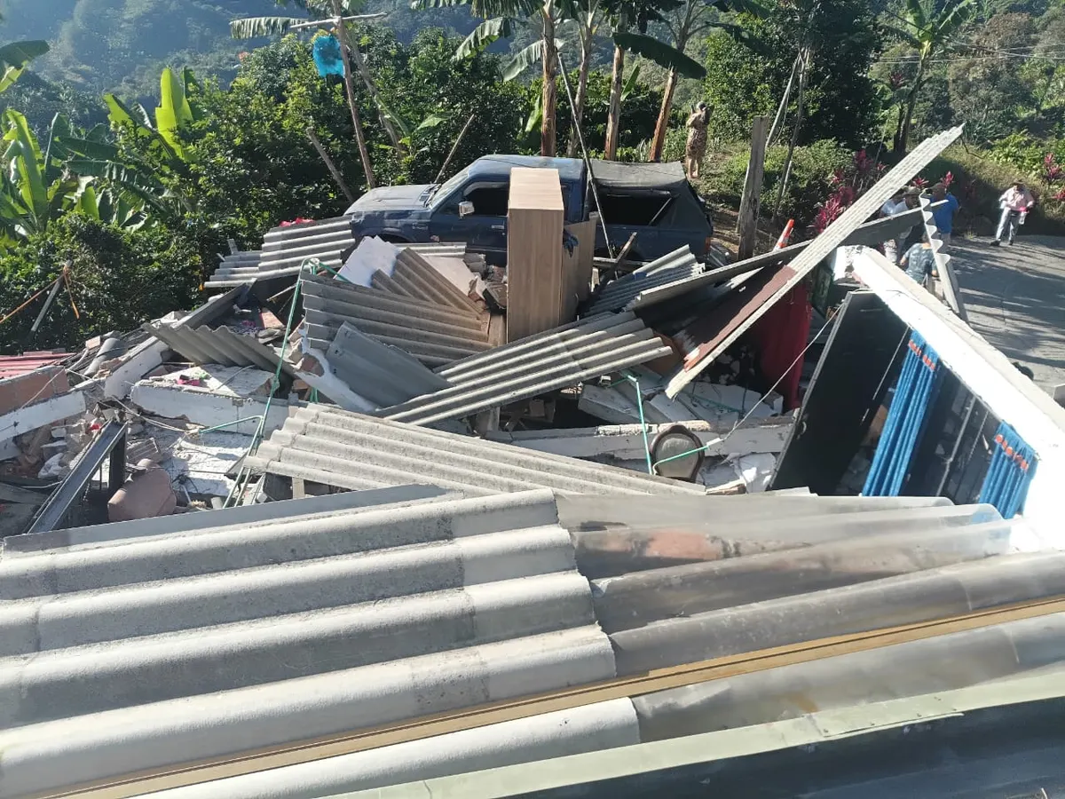 Foto 1 de los daños reportados por Eusebio Trejos Echeverry